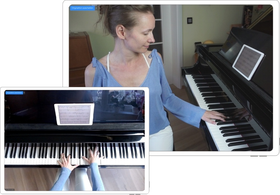 Studio-system piano-lessons at Klavierschule Markt Bibart - tablets